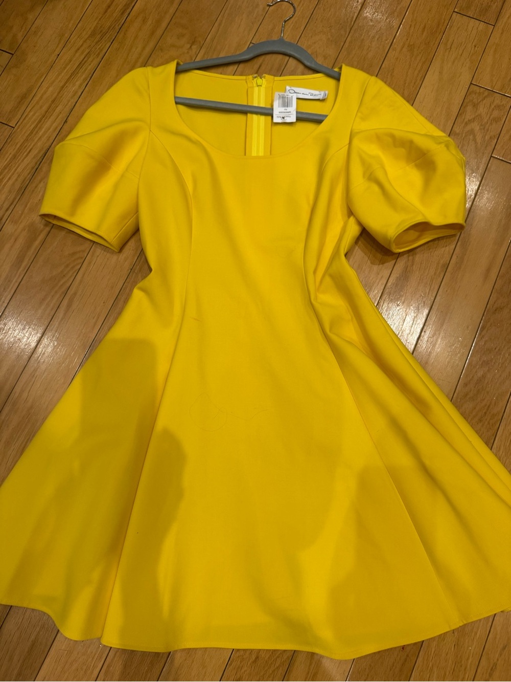 Bright Yellow Ponte Fit-and-Flare Dress Oscar de la Renta
